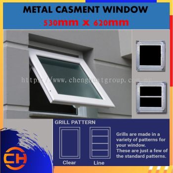 Metal Casement Window 620MM(W) x 530MM (H) With Security Grill