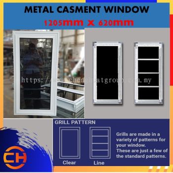 Metal Casement Window 620MM(W) x 1205MM (H) With Security Grill
