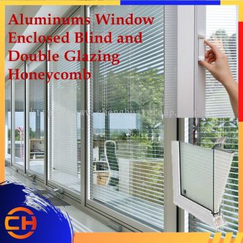 Aluminium Window Enclosed Blind and Double Glazing Honeycomb Shade Aluminium Tingkap Custom Made ( per sf )