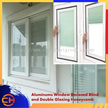 Aluminium Window Enclosed Blind and Double Glazing Honeycomb Shade Aluminium Tingkap Custom Made ( per sf )