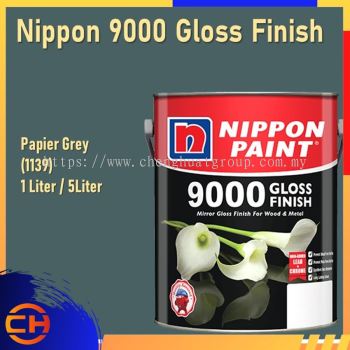 Nippon 9000 Gloss Finish Wood & Metal Paint 1L/5L PAPIER GREY (1139)