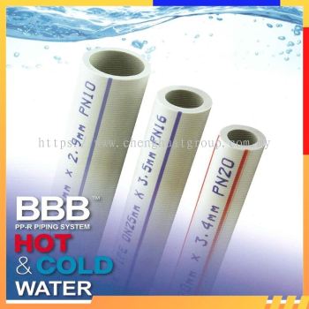 Bina Plastic BBB Hot and Cold PPR Pipe PN16 (S3.2) 20MM , 25MM, 32MM AND 40MM