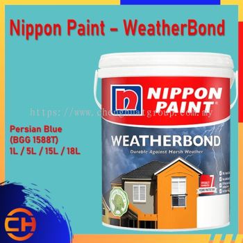  Nippon Paint Weatherbond (WB) Dinding Luaran 1L/5L/18L PERSIAN BLUE (BGG 1588T)