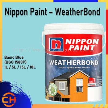 Nippon Paint Weatherbond (WB) Exterior Wall 1L/5L/18L BASIC BLUE (BGG 1580P)