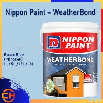  Nippon Paint Weatherbond (WB) Dinding Luaran 1L/5L/18L BOSCO BLUE (PB 1524P)