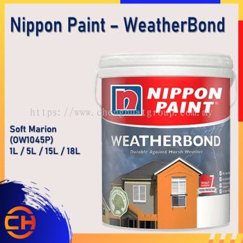  Nippon Paint Weatherbond (WB) Dinding Luar 1L/5L/18L SOFT MARION (OW 1045P)