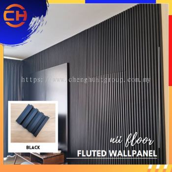 WPC Wall Panel c/w PVC Surface/ Wall Paper/ Panel Dinding 长城板/装饰墙/吊顶  170 X 22 X 2950MM CODE : BLACK