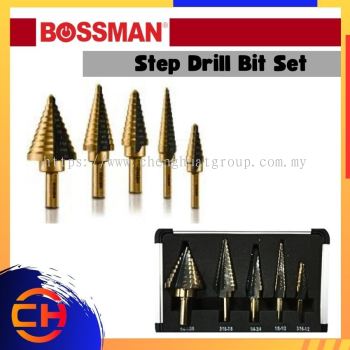 BOSSMAN INDUSTRIAL TOOLS BSDS STEP DRILL BIT SET 