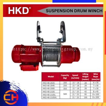 HKD SUSPENSION DRUM WINCH SINGLE PHASE 