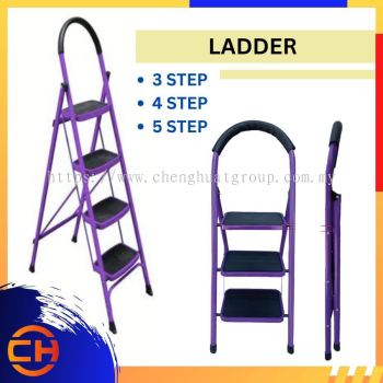 MEDIUM DUTY 3 / 4 / 5  Steps Foldable Steel Ladder Lightweight Industrial Stairs With Hand Grip Folding ladder 