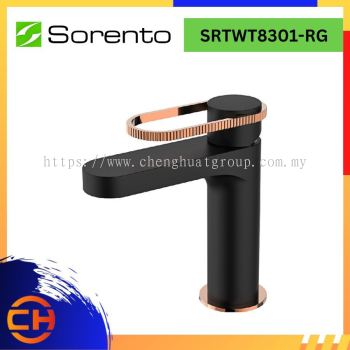 SORENTO BATHROOM FAUCET SRTWT8301-RG Basin Cold Tap Matt Black + Rose Gold ( L142MM x W45MM x H150MM )