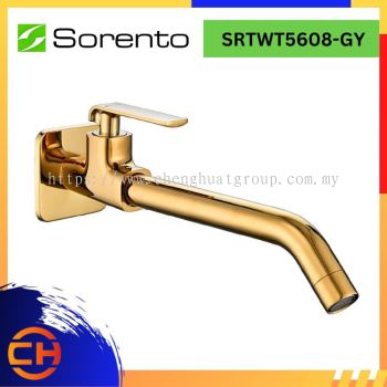 SORENTO BATHROOM FAUCET SRTWT5608-GY Wall mounted Basin Tap Copper Golden Yellow ( L260MM x W50MM x H75MM )