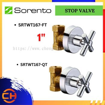 SORENTO BATHROOM FAUCET SRTWT167-FT /  SRTWT167-QT stop valve 1” (Full Turn / Quater Turn)