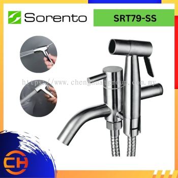 SORENTO BATHROOM FAUCET SRT79-SS Two Way Tap c/w Hand Bidet & 1.2m Flexible Hose Stainless Steel 304