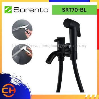 SORENTO BATHROOM FAUCET SRT70-BL Two Way Tap c/w Hand Bidet & 1.2m PVC Flexible Hose Rose Gold + Matt Black