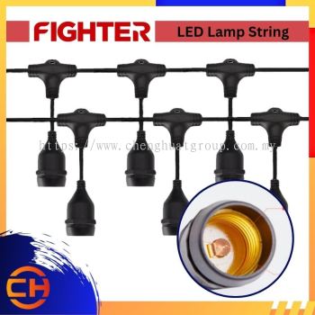 FIGHTER LED LAMPS STRING E27/ 100% FULL COPPER WATERPROOF OUTDOOR IP65 PVC CABLE STRING LIGHT