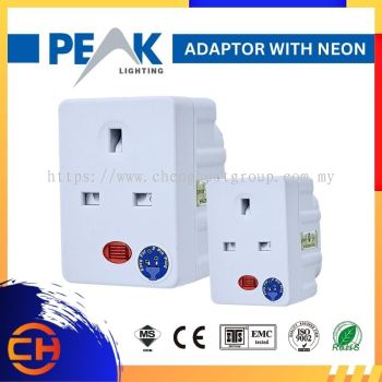 PEAK HARDWARE HIGH QUALITY PK-940  3 WAY 3 PIN ADAPTOR WITH NEON