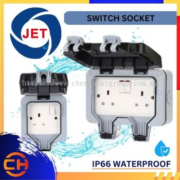 JET  ELECTRICAL MP21 / MP22  IP66 WATERPROOF 13A 1 / 13A 2   GANG DP BAKALITE SWITCH SOCKET