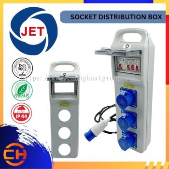 JET IP44 WATERPROOF 3 WAY INDUSTRIAL SOCKET DISTRIBUTION BOX  Outlet Industrial Angle Socket (Portable Type)