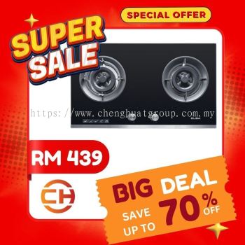 Pembakar Berganda Hob Kaca Terbina Dalam EGH-K8742G(BK) **RM 439 **