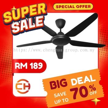 Ceiling Fan SCX 56" Remote Control 7+7 Speed 5 Steel Blade 5 x Steel Blades with Epoxy Finishing ** RM 189 **