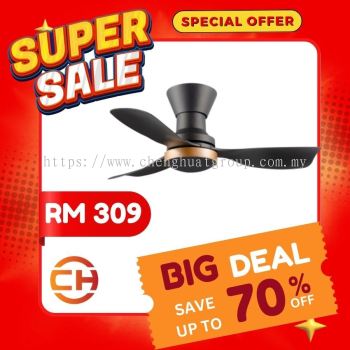 CONCEPT MINI (34) Magnesium LED  3 Blades DC Motor 7 Speed Remote Ceiling Fan ** RM 309 **