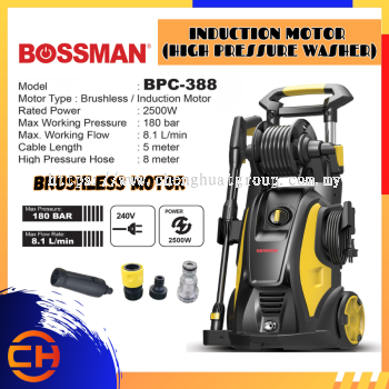 (Pre-Order) BOSSMAN BPC388 / BPC-388 (180bar High Pressure Washer / Cleaner / Pencuci Tekanan Tinggi c/w Accessories 2500W)