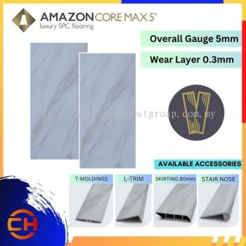 AMAZON CORE MAX 5  HT-721 T-MOLDINGS /  HN-721 STAIR NOSE /  HL-721 L-TRIM /  HR-721 REDUCER /  HS-721 SKIRTING 80mm  LUXURY SPC F LORING | WOOD - LOOK PLANKS