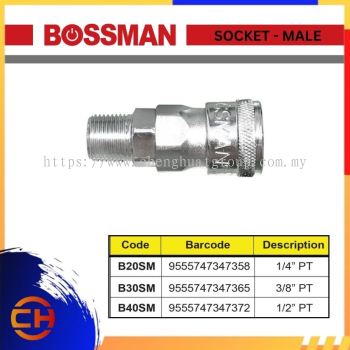 BOSSMAN QUICK CONNECT COUPLING B20SM / 30SM / 40SM SOCKET - MALE ( SM )