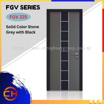 FGV Series are doors that conveys a fresh and simple look for designing modern interiors  FGV 225 Solid Color Stone Grey with Black Anti-finger Print Decorative Laminate