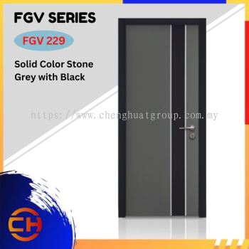 FGV Series are doors that conveys a fresh and simple look for designing modern interiors  FGV 229 Solid Color Stone Grey with Black Anti-finger Print Decorative Laminate