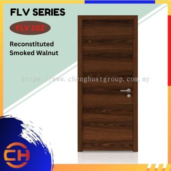 FLV Series are doors that conveys a fresh and simple look for designing modern interiors Reconstituted Smoked Walnut FLV 102