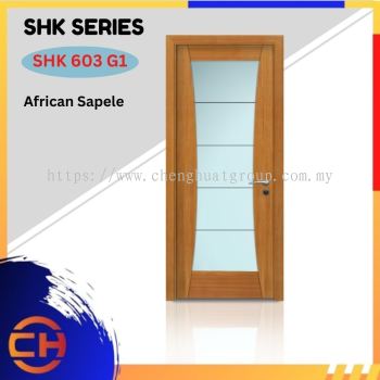 SHK Series are doors that conveys a fresh and simple look for designing modern interiors SHK 603 G1 African Sapele