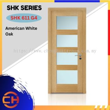 SHK Series are doors that conveys a fresh and simple look for designing modern interiors SHK 611 G4 American White Oak