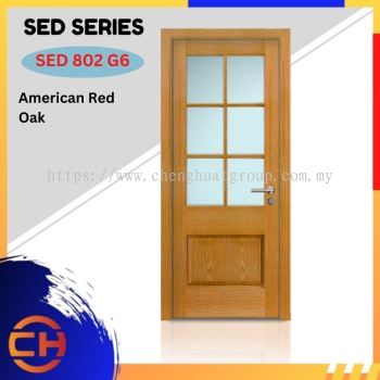 SED Series are doors that conveys a fresh and simple look for designing modern interiors SED 802 G6 American Red Oak