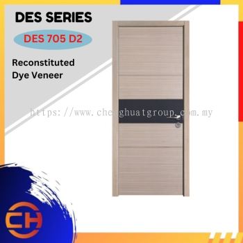 DES Series are doors that conveys a fresh and simple look for designing modern interiors DES 705 D2 Reconstituted Dye Veneer with Black Anti-finger Print Decorative Laminate