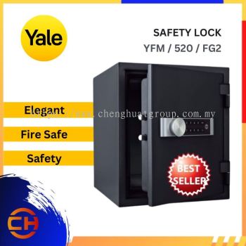 Yale YFM-520-FG2 超大保险箱，60 分钟耐火性，2x18 毫米锁定螺栓，黑色表面，53 升容量