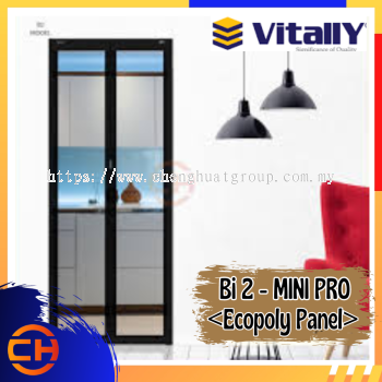 VITALLY BI FOLD MINI PRO [ECOPOLY PANEL] Transparent panel Aluminium Door / Folding Door / Diy door CUSTOM MADE