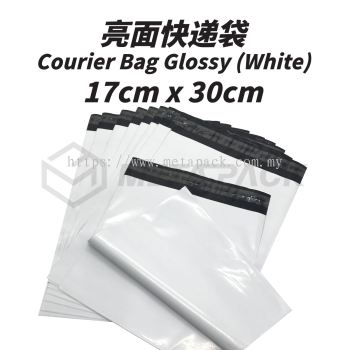 Courier Bag Glossy White 17cm x 30cm