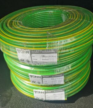 TONN PVC SINGLE CORE CABLE 16MM GRN/YELLOW 