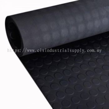 Black Rubber Round Stud Mat