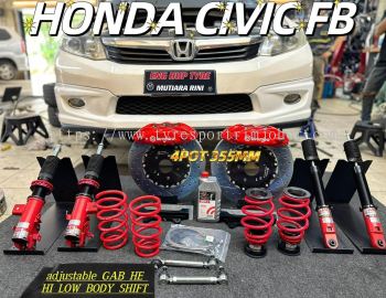 Honda Civic FB Brembo Brake Kit 4 pot 355MM / Adjustable GAB HE HI Low Body Shift