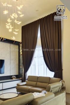 Brown Full Height S-Fold Curtain