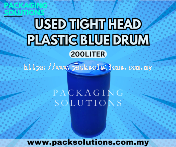 Used Tight Head Plastic Blue Drum - 200L