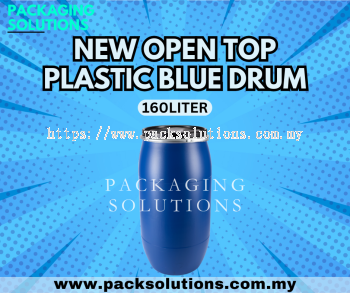 New Open Top Plastic Blue Drum - 160L