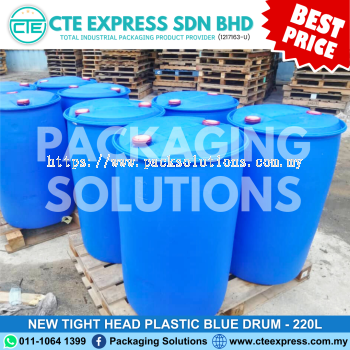 New Tight Head Plastic Blue Drum - 220L