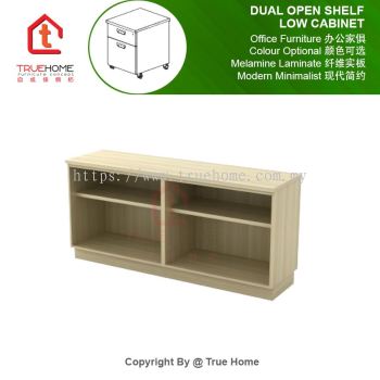 Dual Open Shelf Low Cabinet