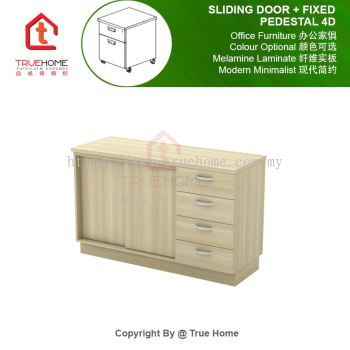 Sliding Door + Fixed Pedestal 4D