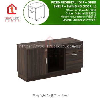 Fixed Pedestal 1D1F + Open Shelf + Swinging Door (L)