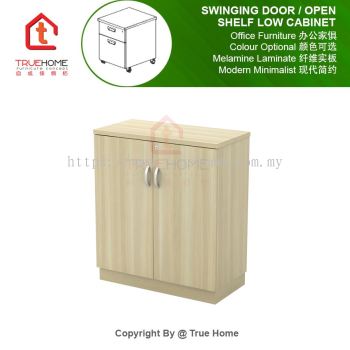 Swinging Door/Open Shelf Low Cabinet